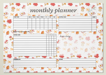 Monthly Planner - Digital Download