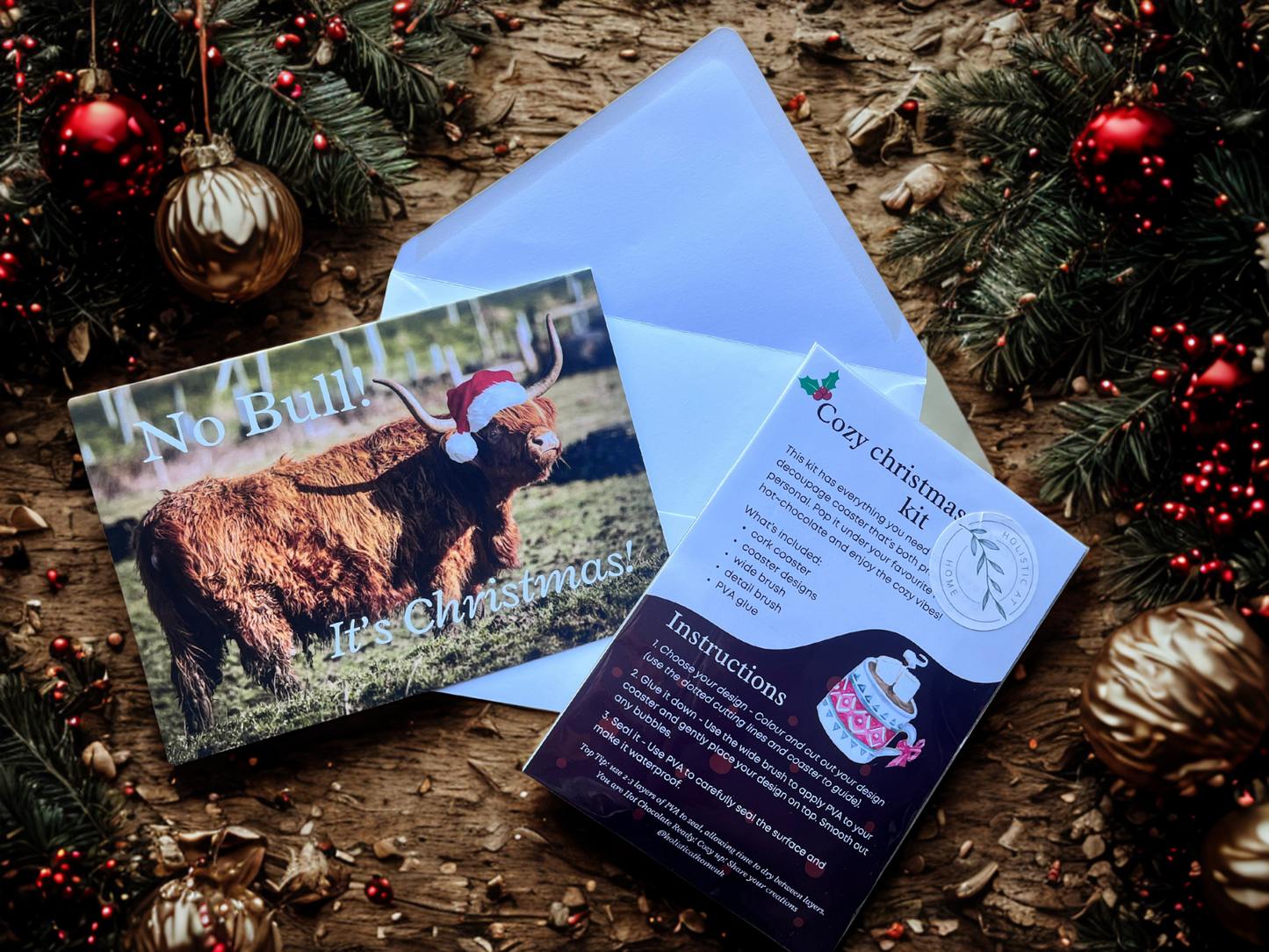 DIY xmas eve coaster making kit with Xmas Card