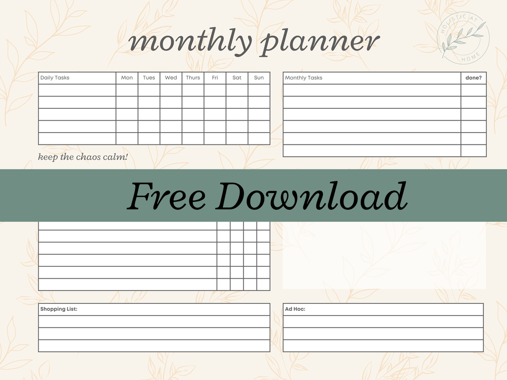 Monthly Planner - Digital Download