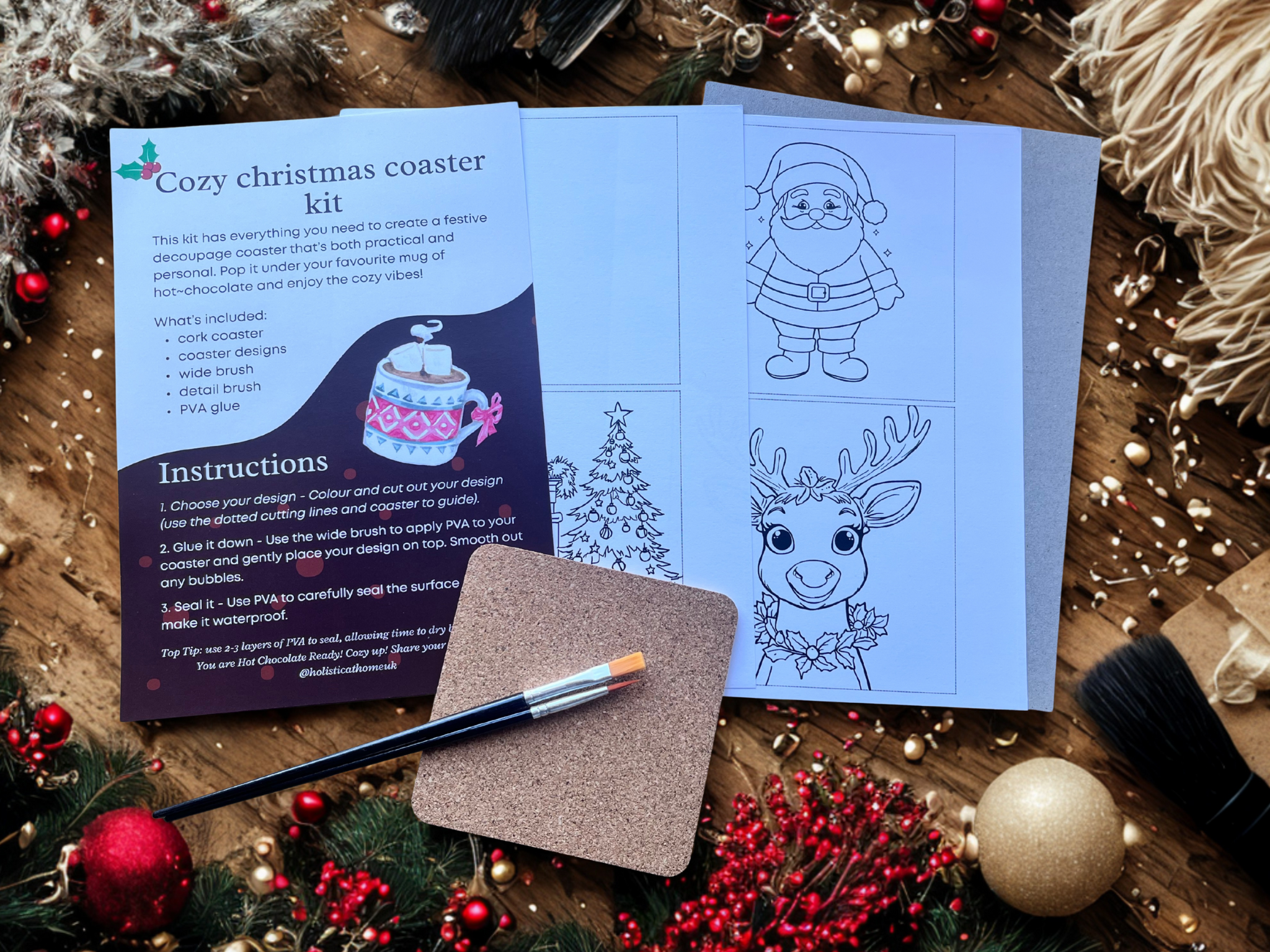 DIY xmas eve coaster making kit