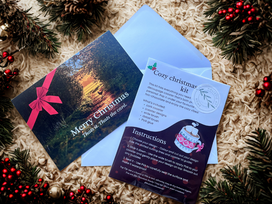 DIY xmas eve coaster making kit with Xmas Card